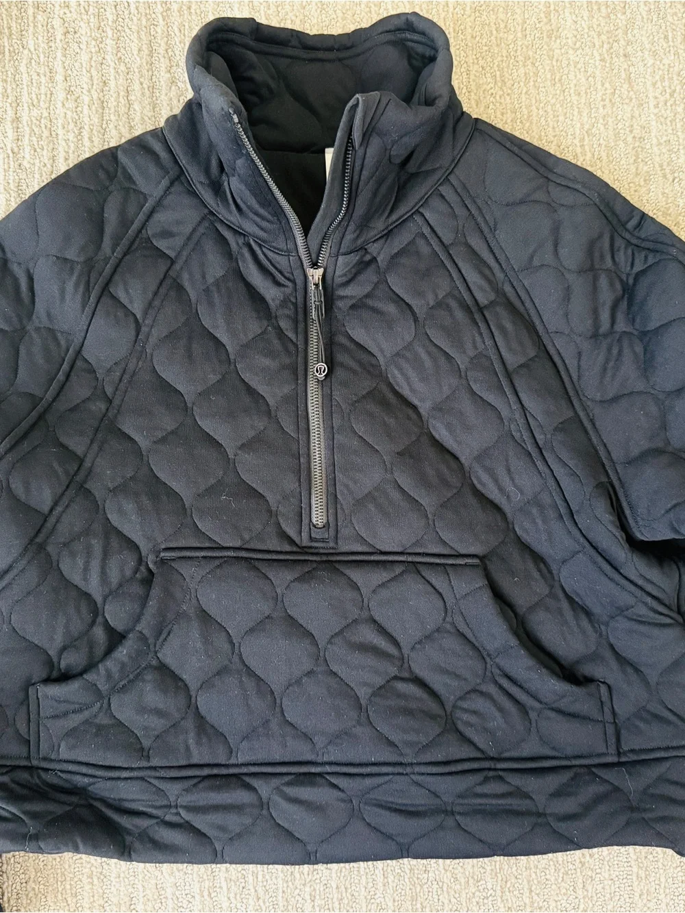 lululemon athletica Quilted Black Half-Zip Pullover